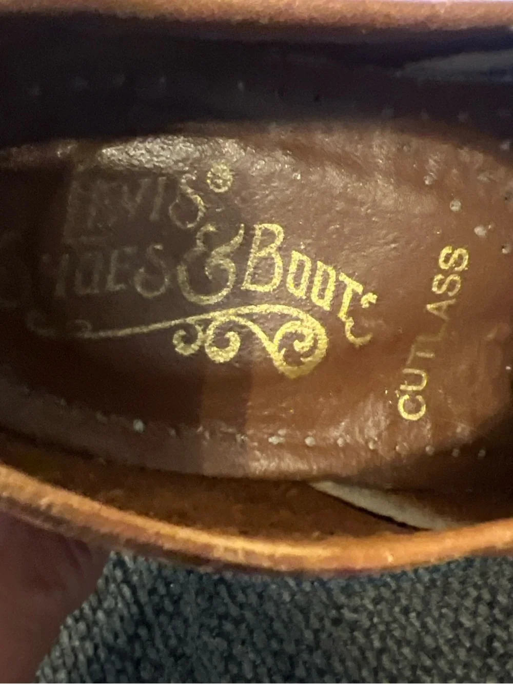 Vtg Levi's Brown Leather Cutlass Boat Shoes with Contrast Laces